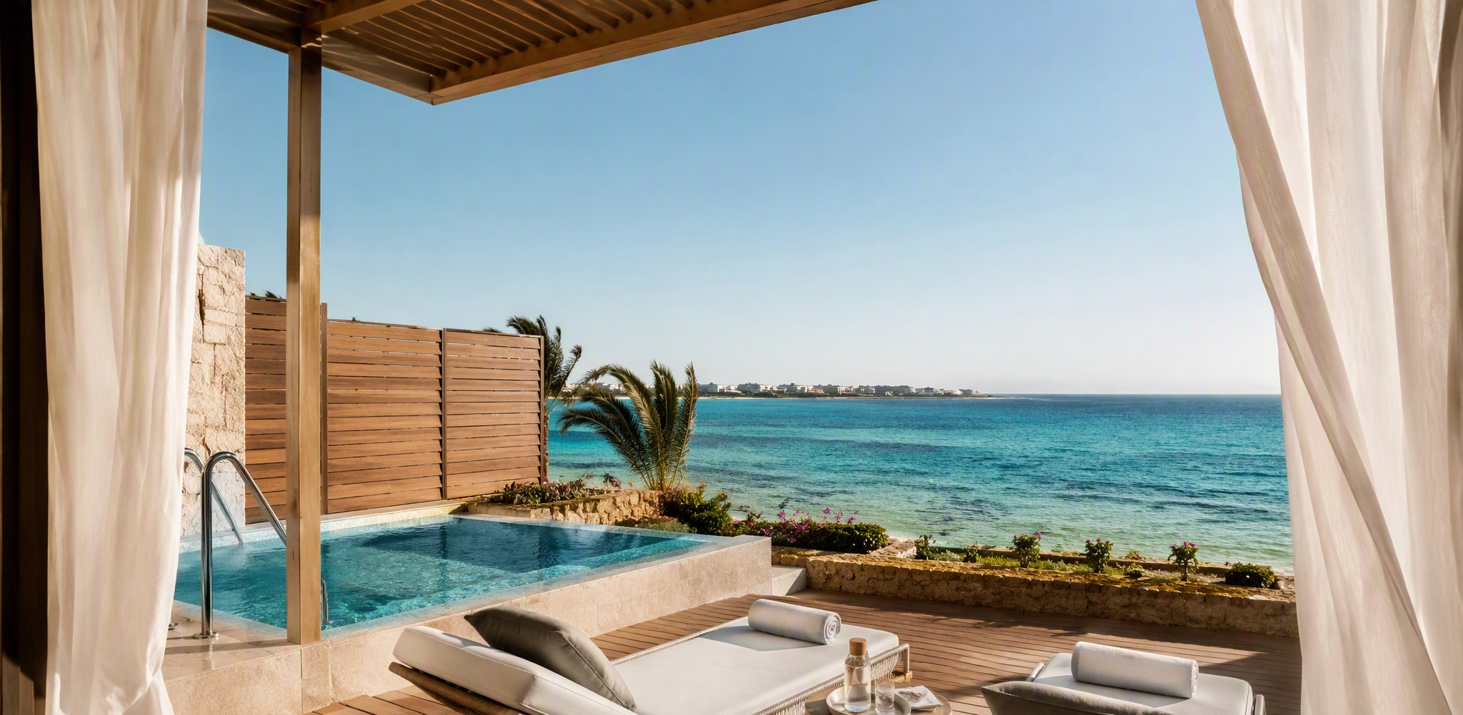 Sunset terrace over the Red Sea